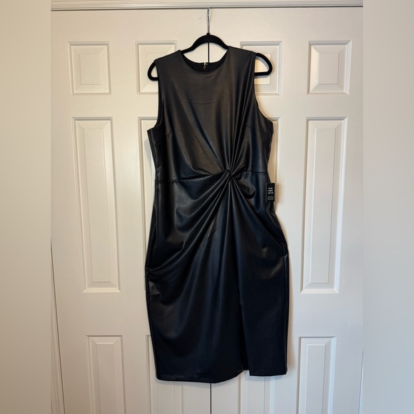 Express Faux Leather Twist Front Dress sz XL - Picture 9 of 9